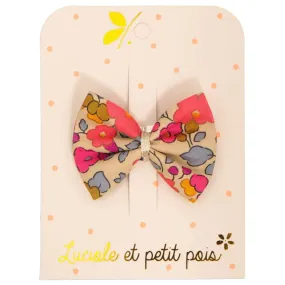 Luciole Et Petit Pois | Bowtie Hair Clip in Liberty Betsy Fluo Thé