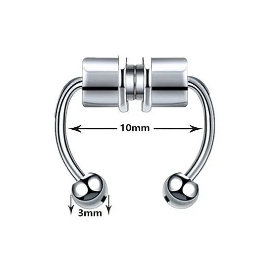 Magnetic Steel Nose Septum Ball Horseshoes