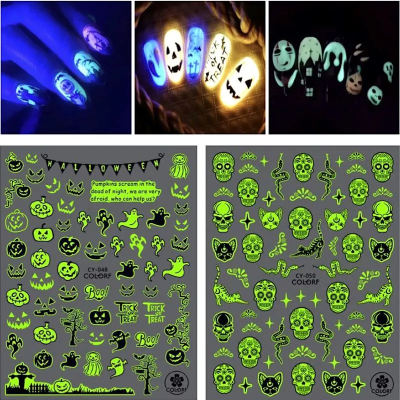 Nail Art Stickers - Halloween Glow in the Dark