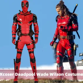 【New Arrival】Xcoser Deadpool3 Wade Wilson Bright Red Full Suit Cosplay Costume