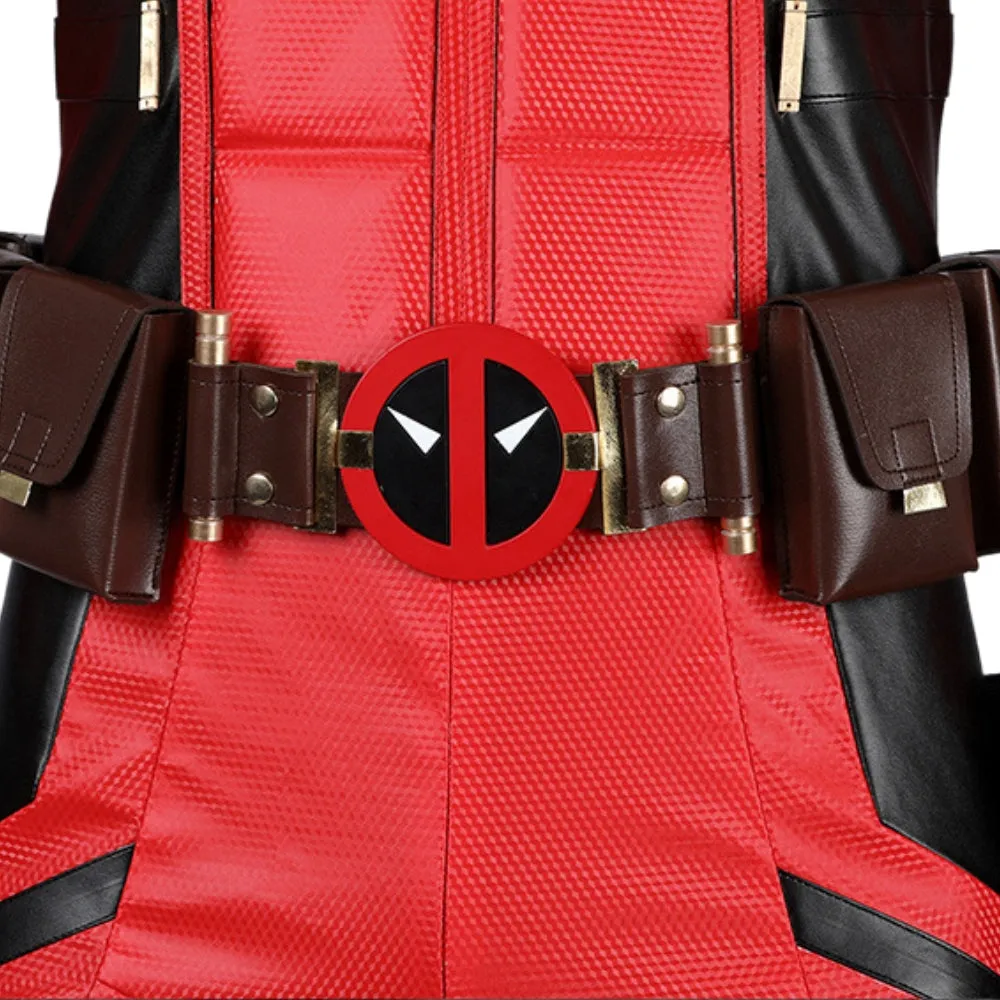 【New Arrival】Xcoser Deadpool3 Wade Wilson Bright Red Full Suit Cosplay Costume