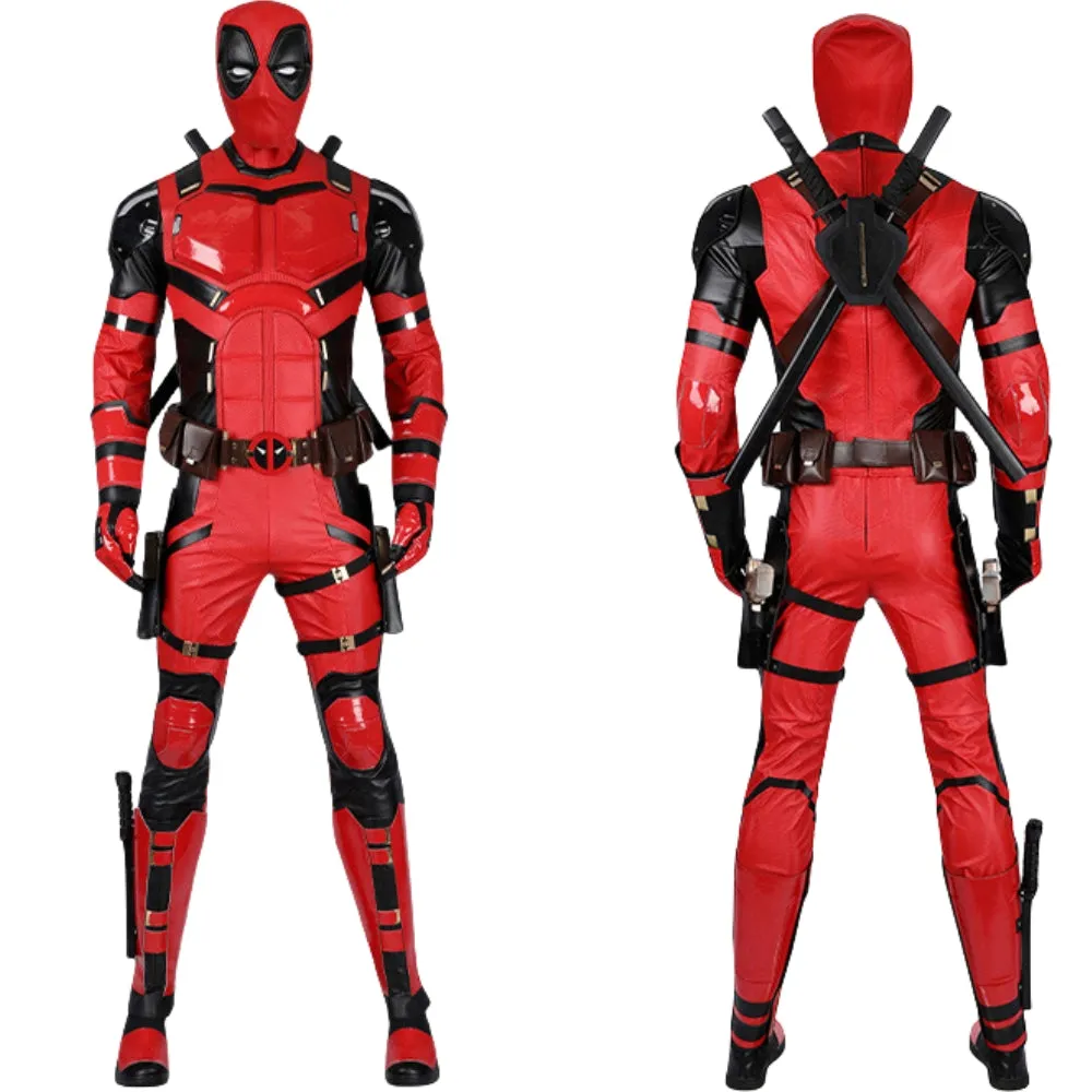 【New Arrival】Xcoser Deadpool3 Wade Wilson Bright Red Full Suit Cosplay Costume