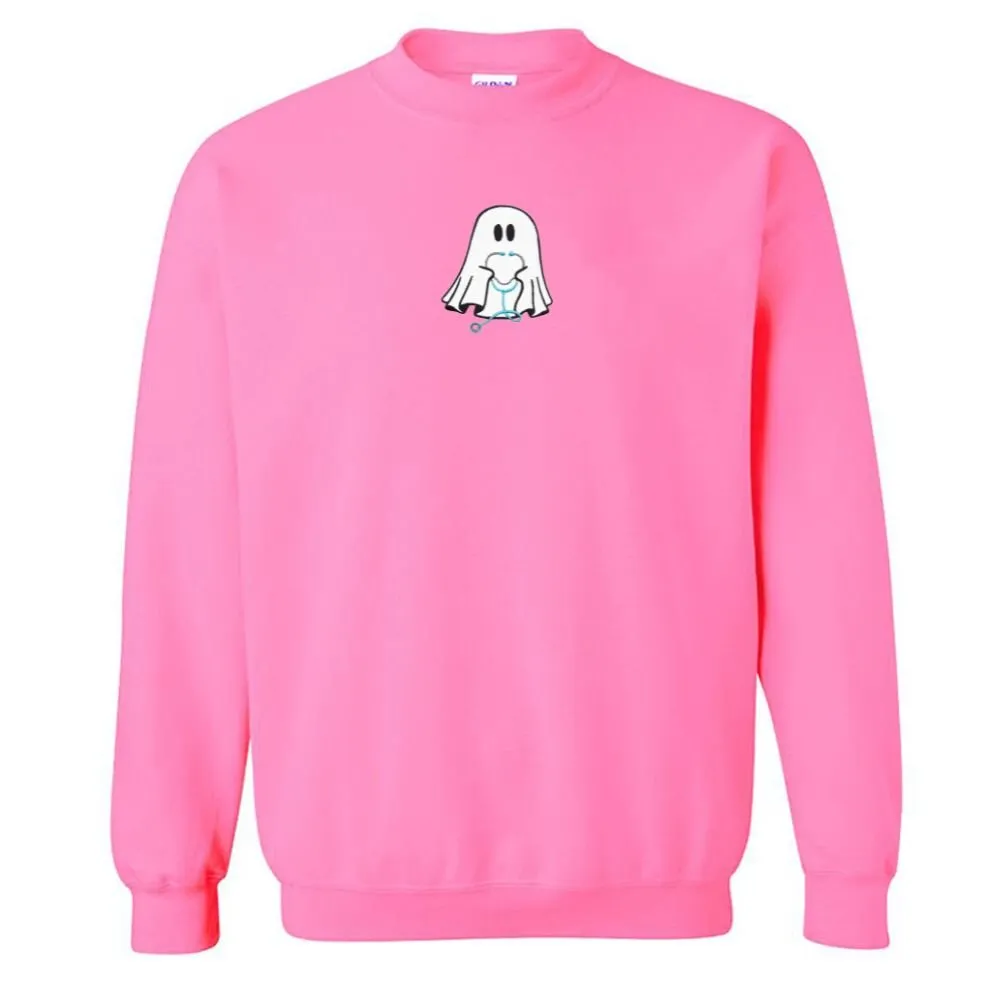 'Nurse Ghost' Embroidered Crewneck Sweatshirt