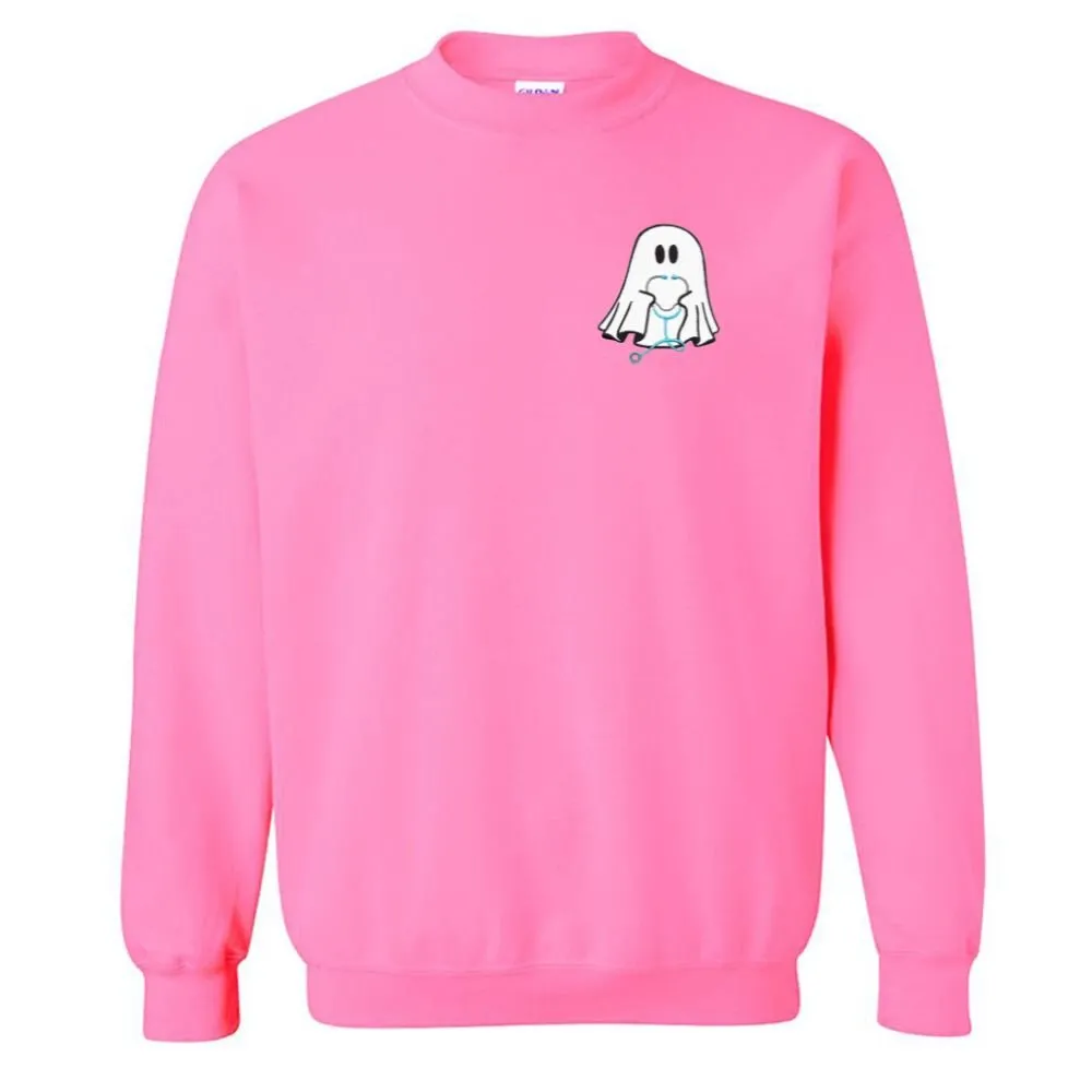 'Nurse Ghost' Embroidered Crewneck Sweatshirt