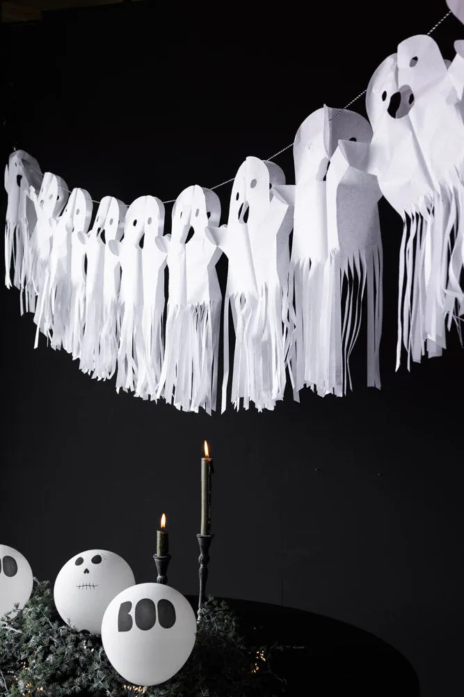 Paper Ghost Halloween Garland