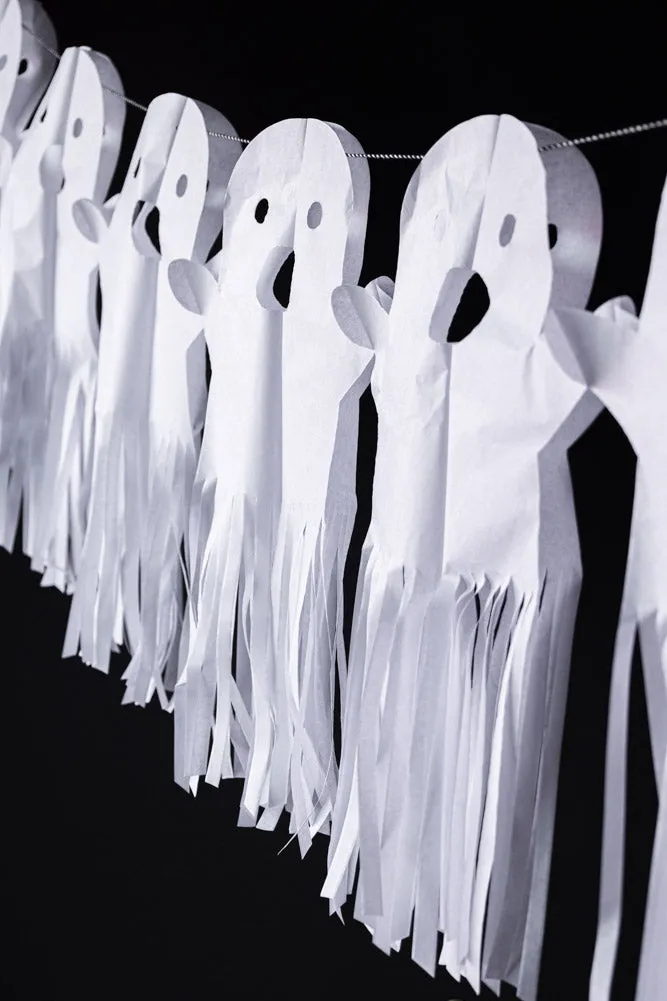 Paper Ghost Halloween Garland