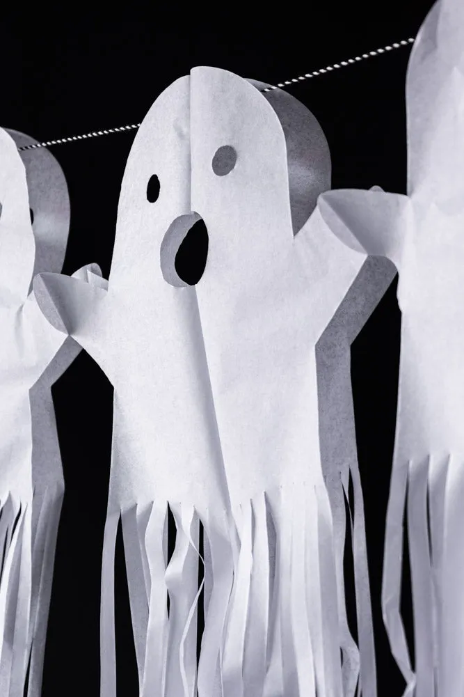 Paper Ghost Halloween Garland