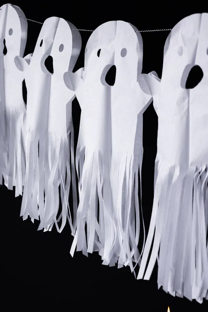 Paper Ghost Halloween Garland