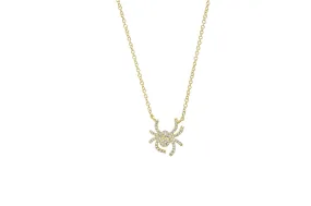 Pave Diamond Mini Spider Necklace