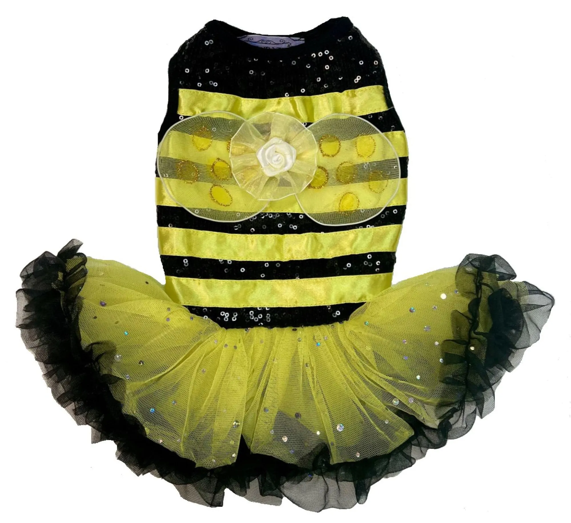 Pawpatu Yellow Bumble Bee Costume Petti Dress for Pets