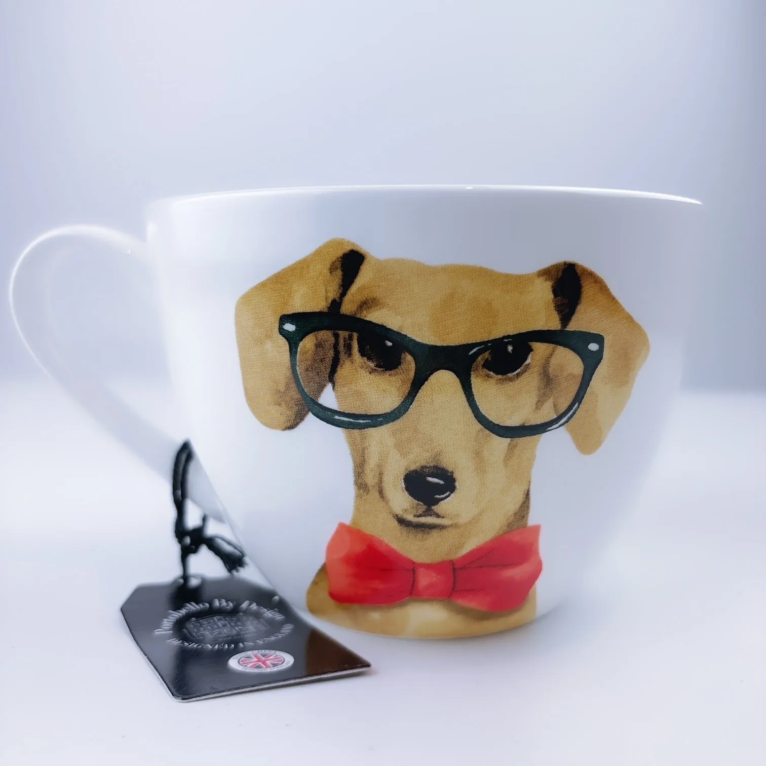 Portobello By Design Dapper Dachshund Dog Bone China XL Coffee Mug Tea Cup 20 oz