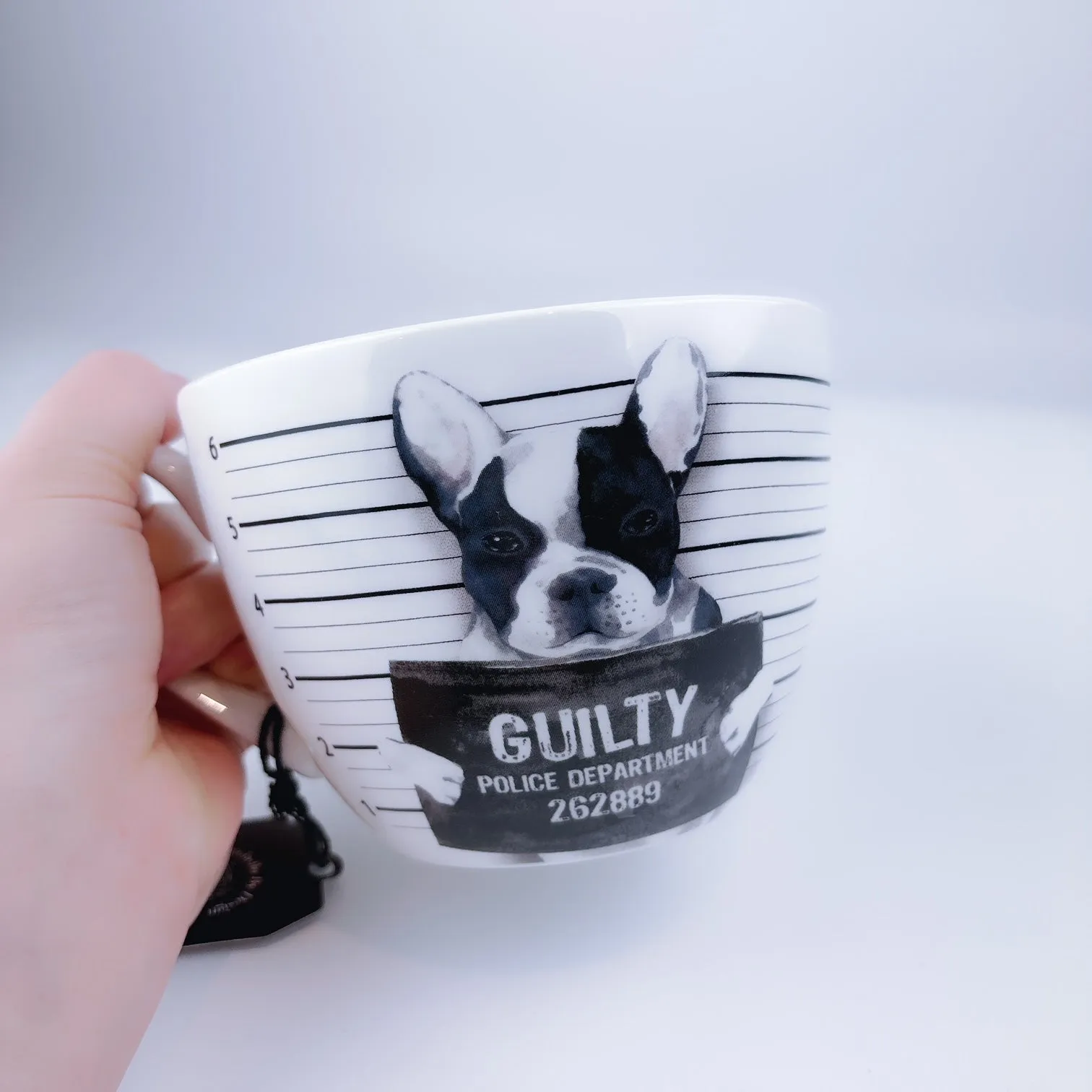 Portobello By Design Guilty Boston Terrier Dog Bone China XL Coffee Mug Tea Cup 20 oz