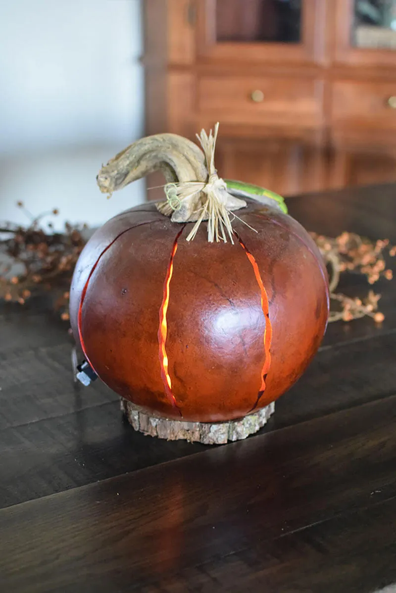 Pumpkin Luminary - Extra Large Lit Orange