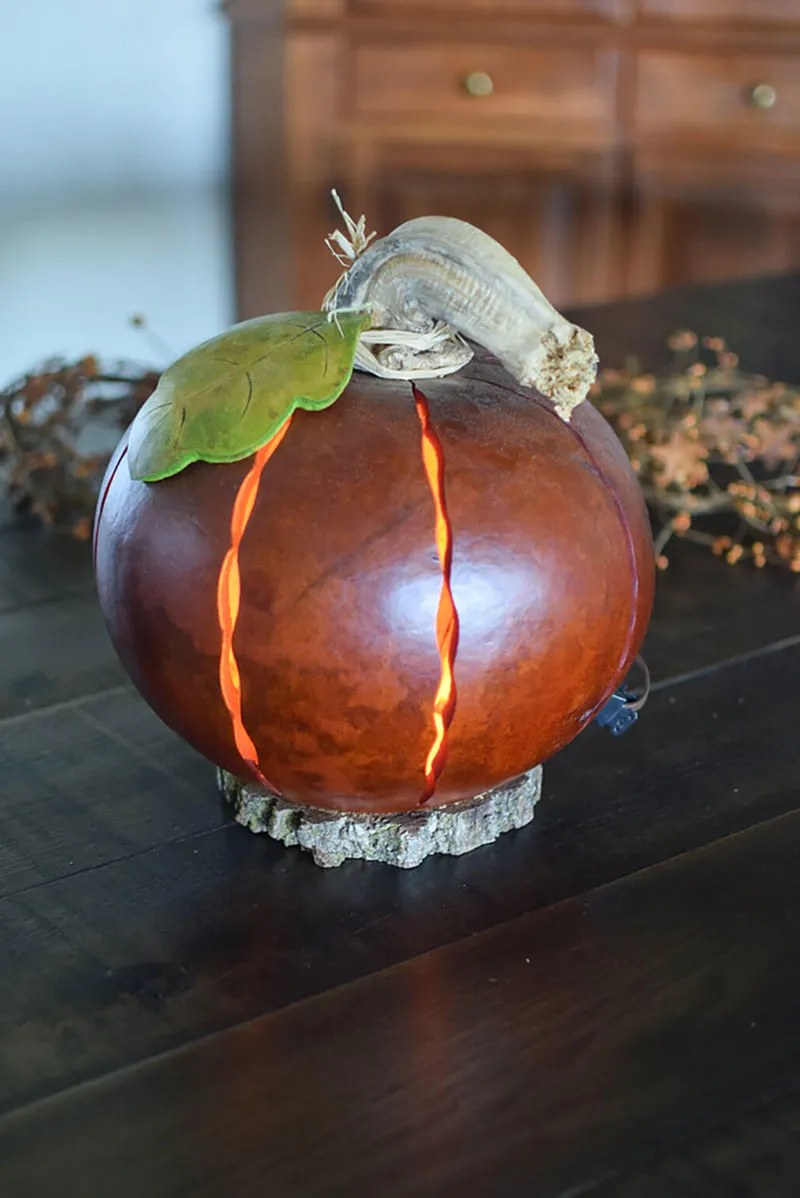 Pumpkin Luminary - Extra Large Lit Orange