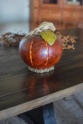 Pumpkin Luminary - Extra Large Lit Orange