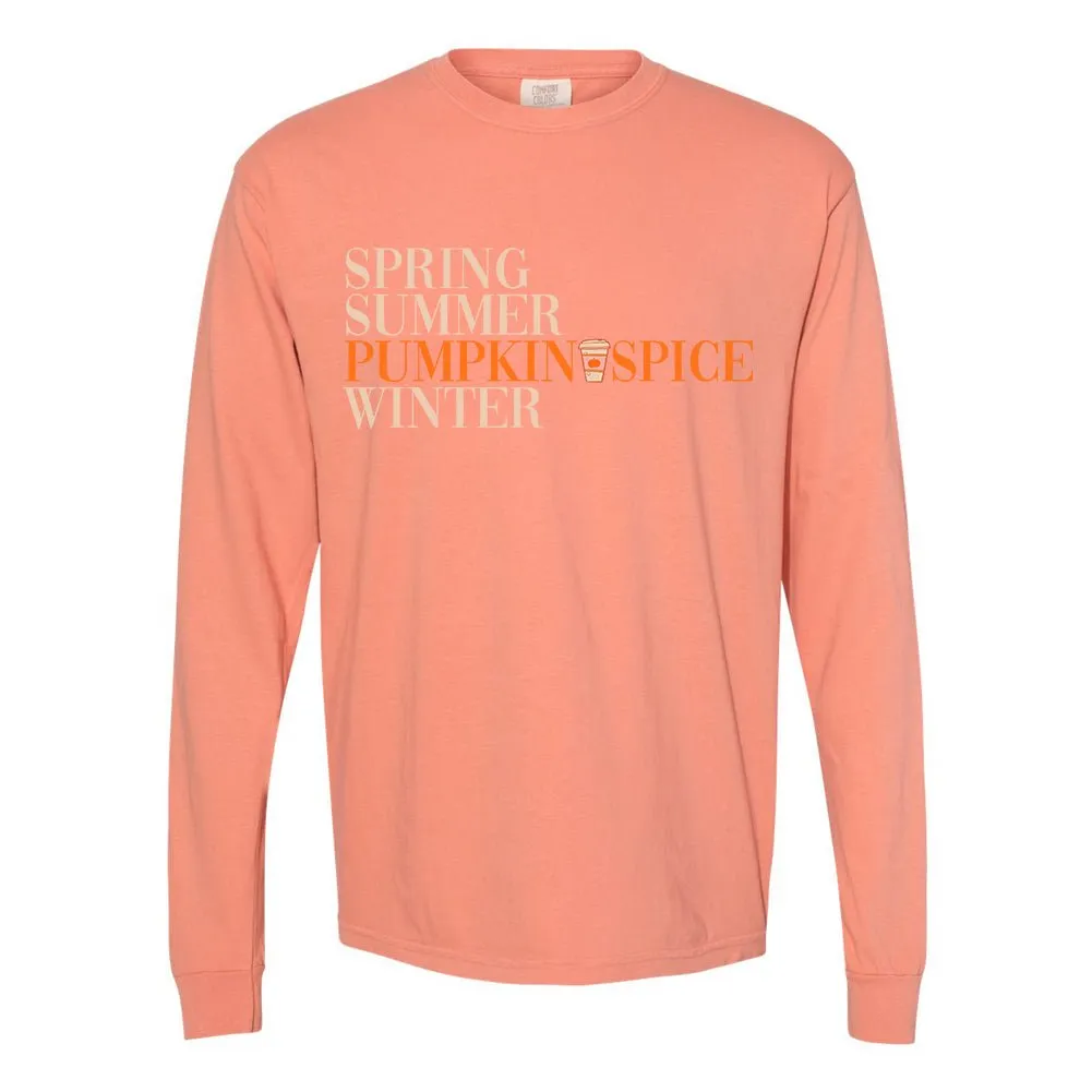 'Pumpkin Spice Season' Comfort Colors Long Sleeve T-Shirt