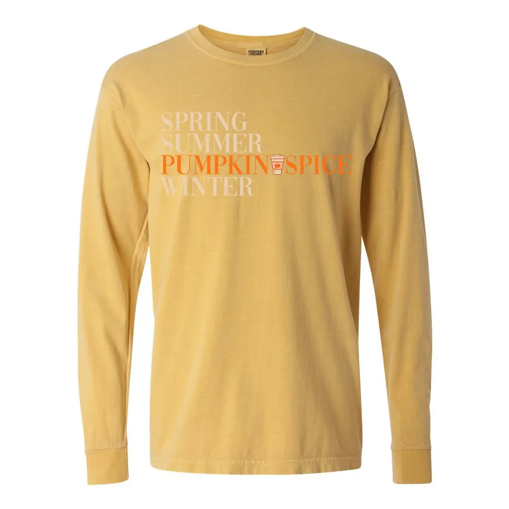 'Pumpkin Spice Season' Comfort Colors Long Sleeve T-Shirt