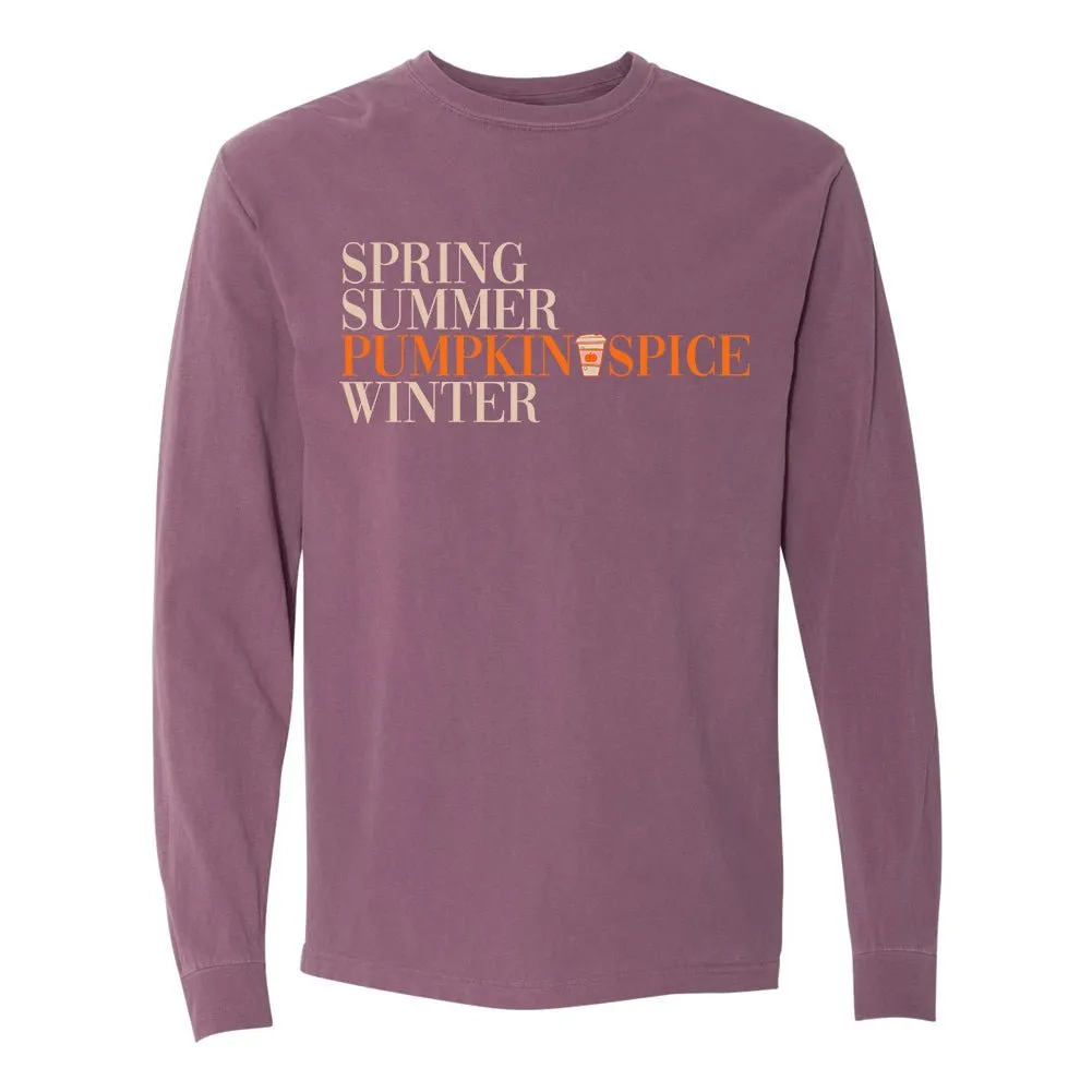 'Pumpkin Spice Season' Comfort Colors Long Sleeve T-Shirt