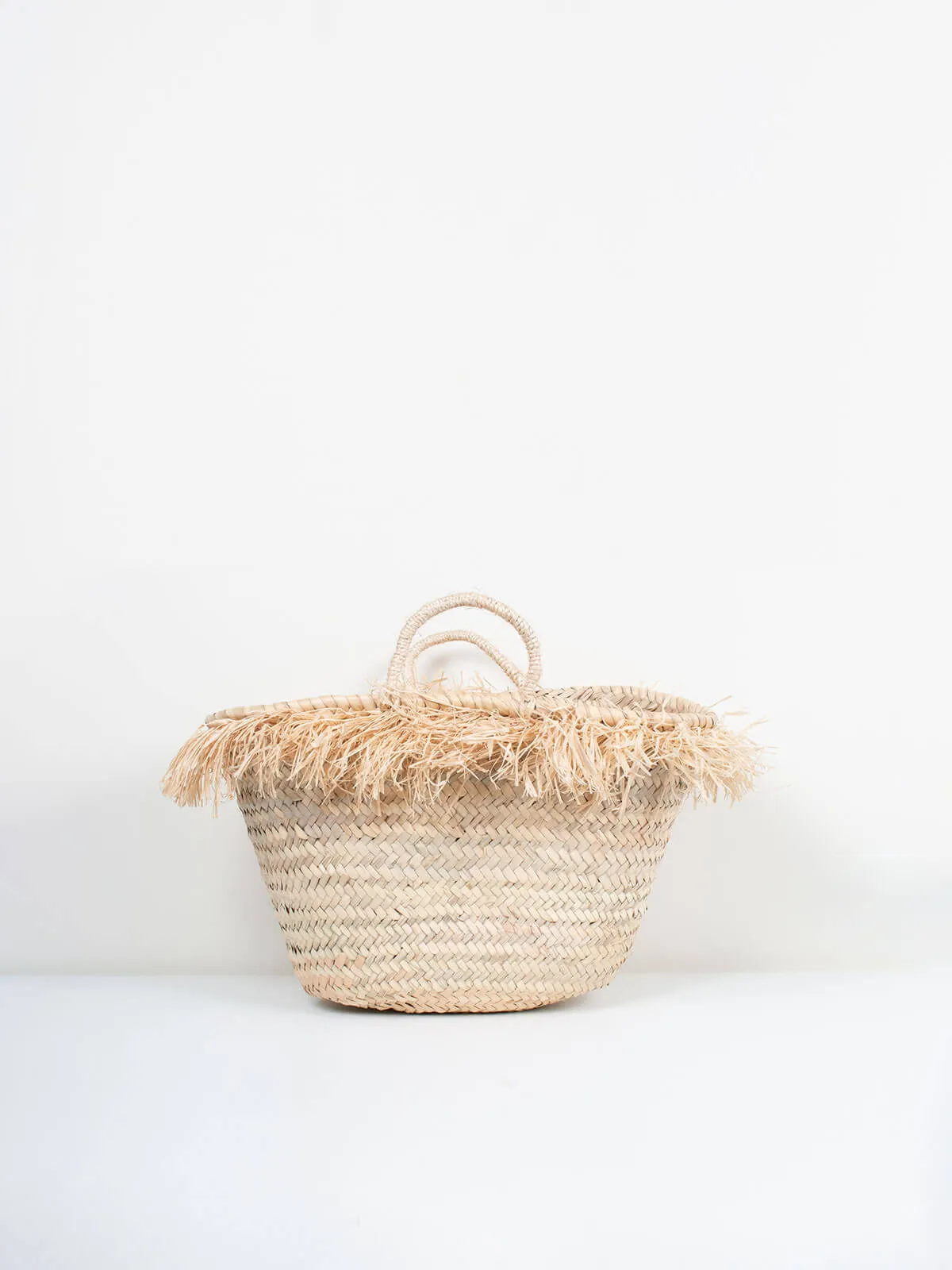 Raffia Tassel Basket, Natural