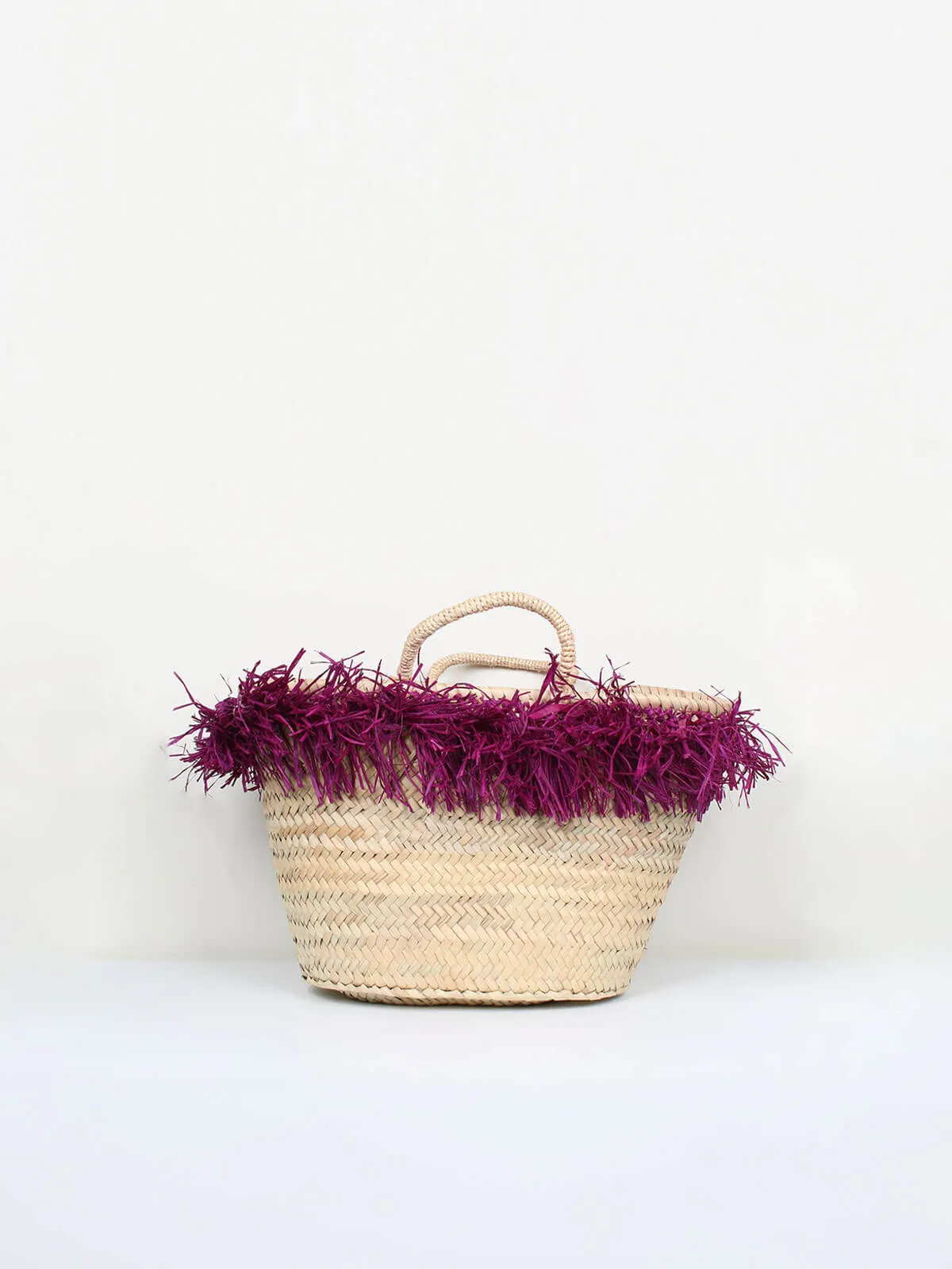 Raffia Tassel Basket, Violet