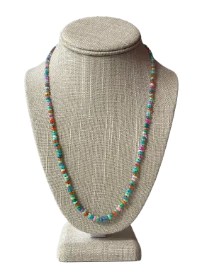 Rainbow multi opal gemstone necklace hand knotted with silk 14K yellow gold clasp