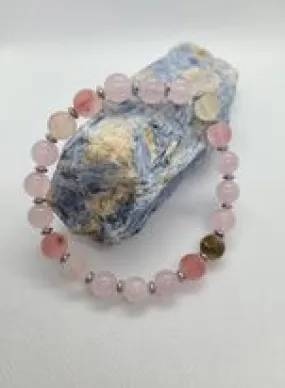 Rose and Cherry Quartz Bracelet