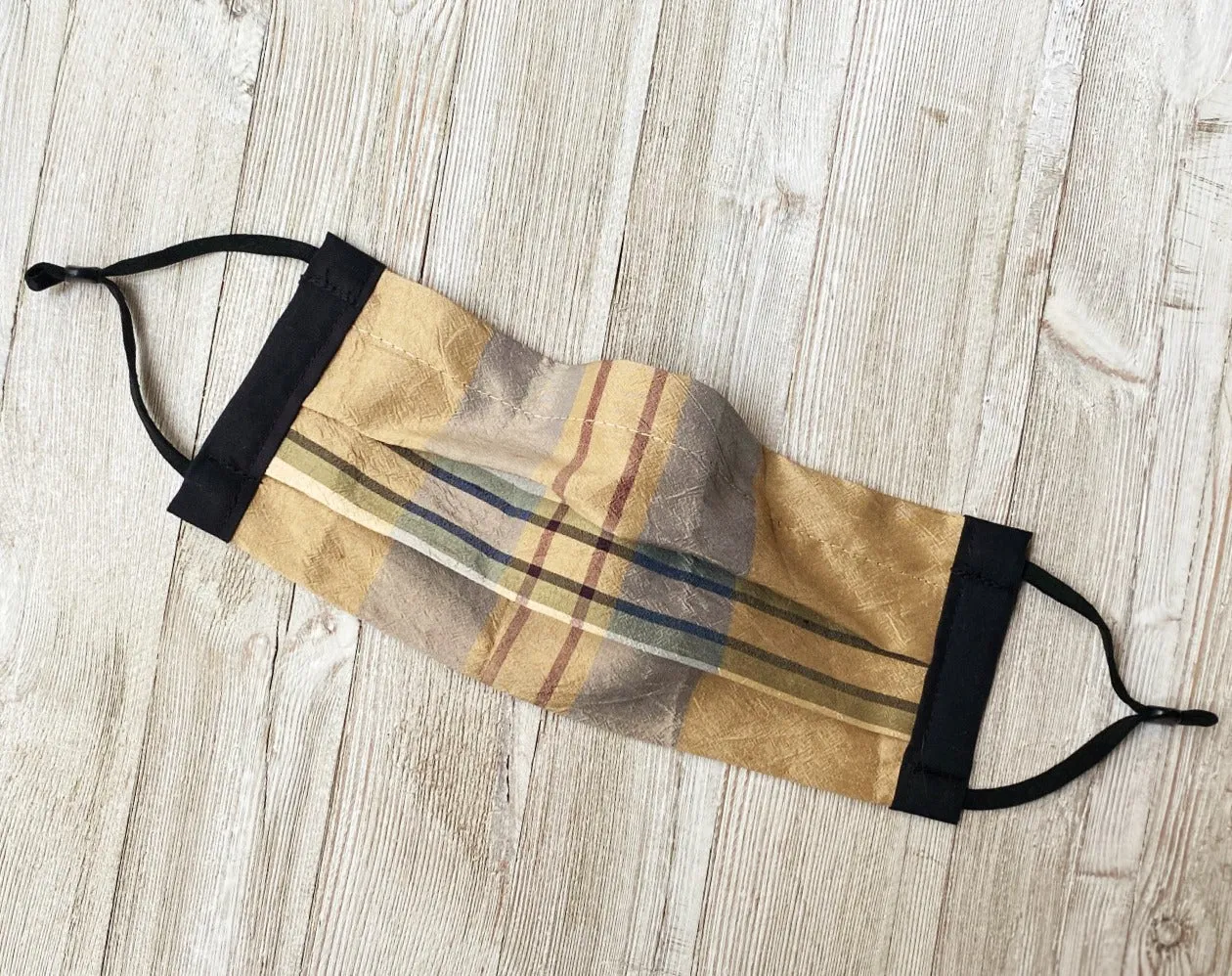 Silk plaid face mask