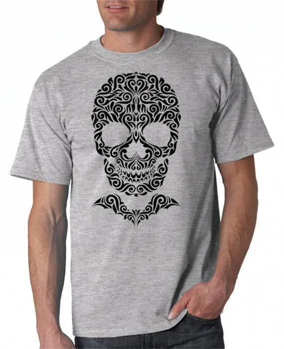 Skull with Bat Bowtie T-Shirt Halloween