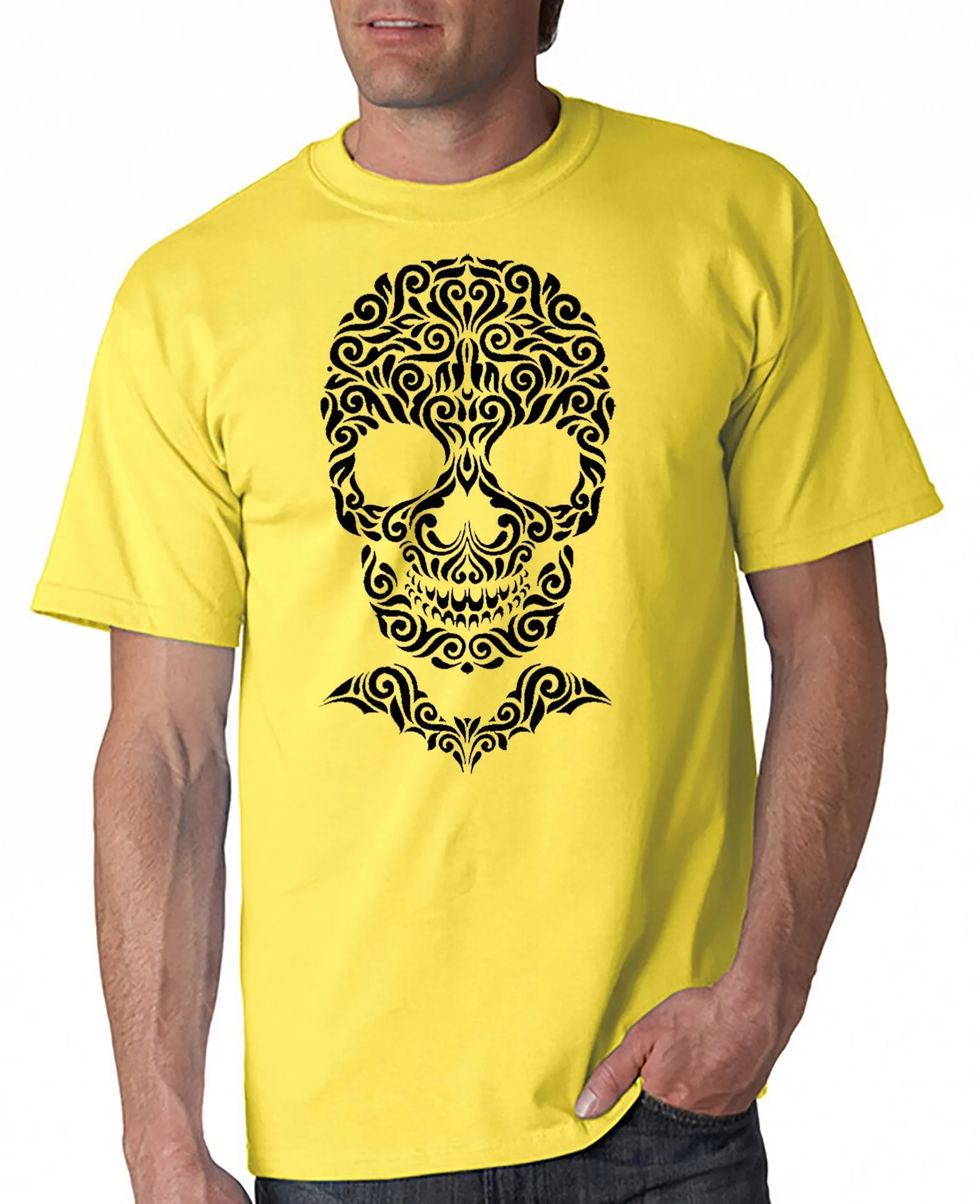 Skull with Bat Bowtie T-Shirt Halloween