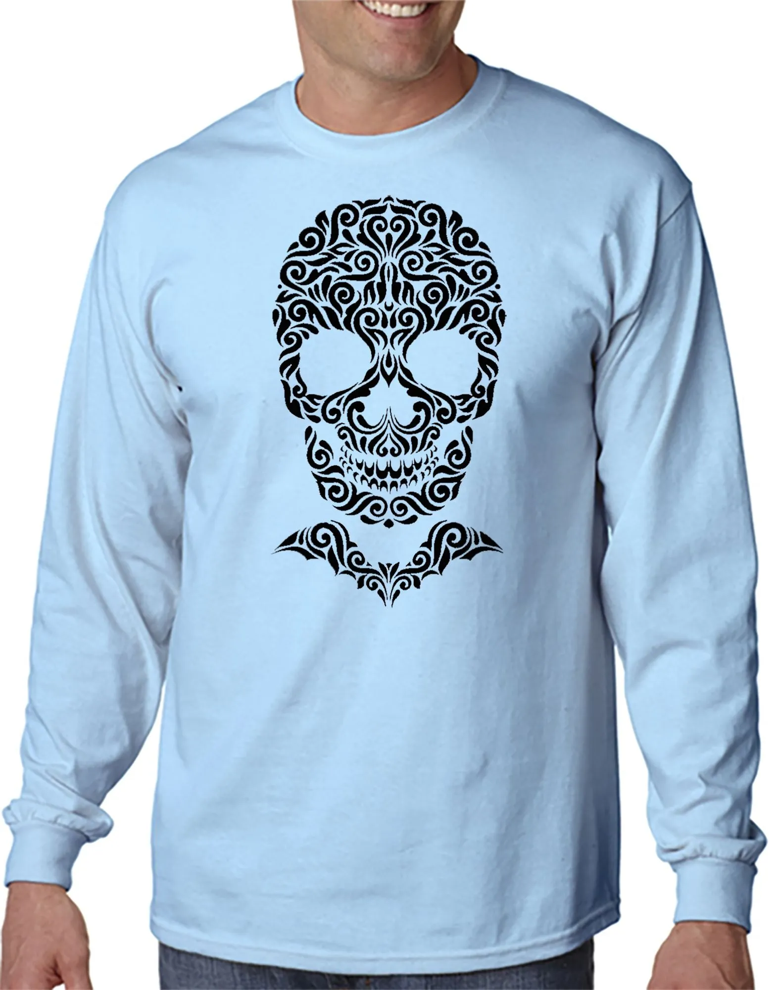 Skull with Bat Bowtie T-Shirt Halloween