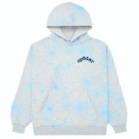 Spider - AOP Web Hoodie - Grey/Blue