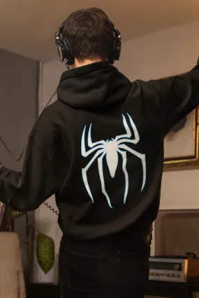 Spiderman Multiverse Black Unisex Hoodie (BACK PRINT ONLY)