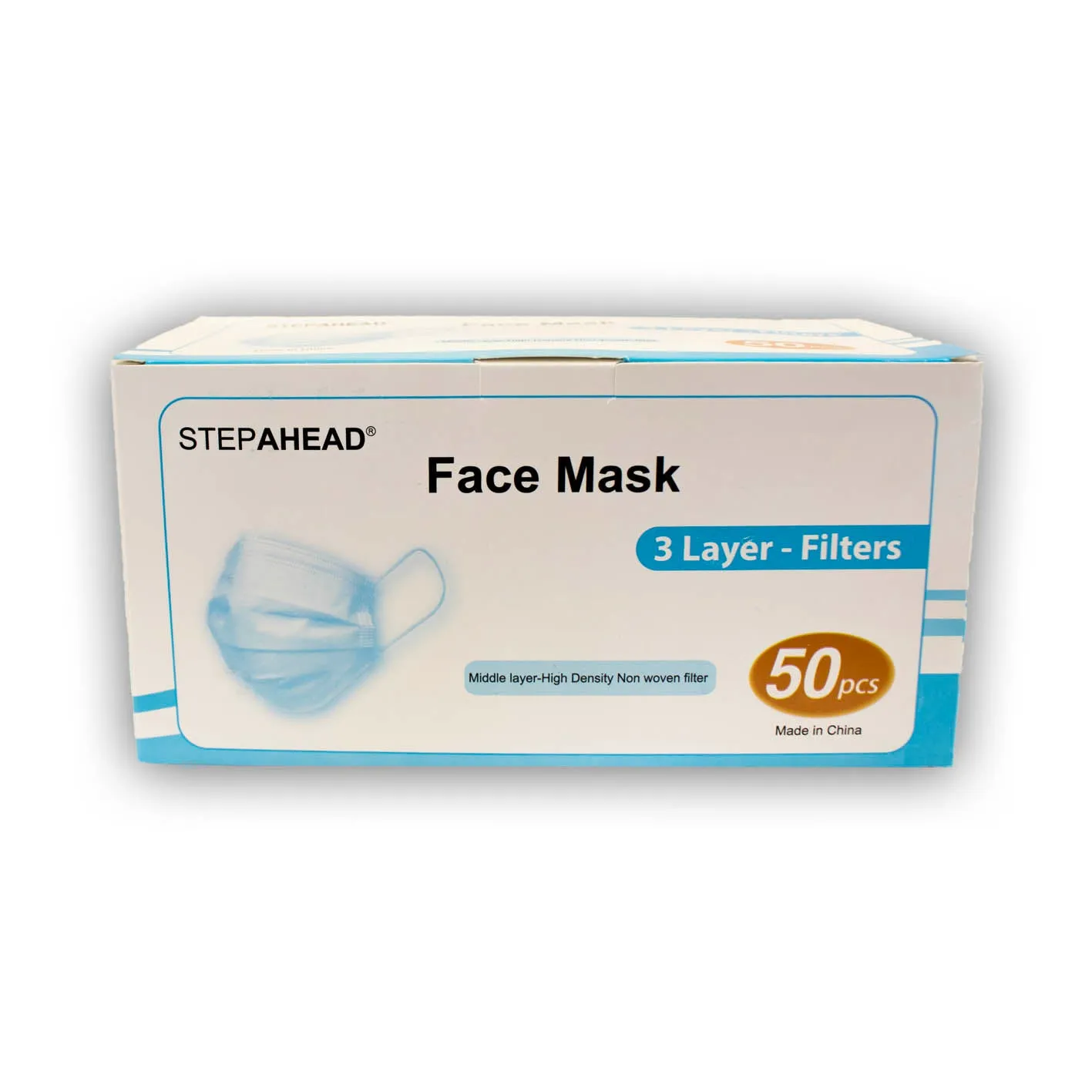 STEPAHEAD Disposable 3 Layer Face Masks SINGLE PACKED (x50)