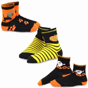 TeeHee Socks Kid's Halloween Cotton Short Crew Assorted 3-Pack (11240)