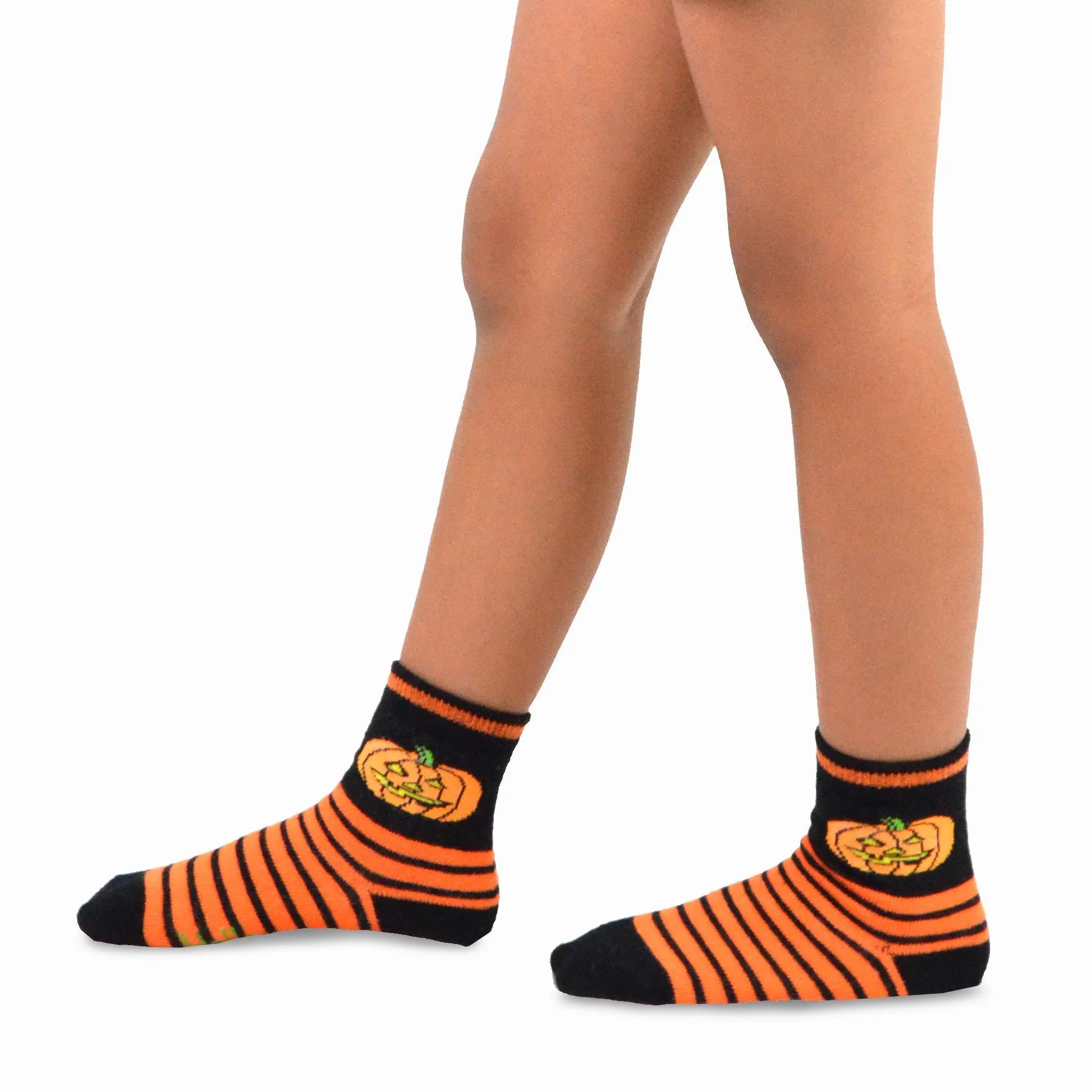 TeeHee Socks Kid's Halloween Cotton Short Crew Pum-packin 3-Pack (11243)