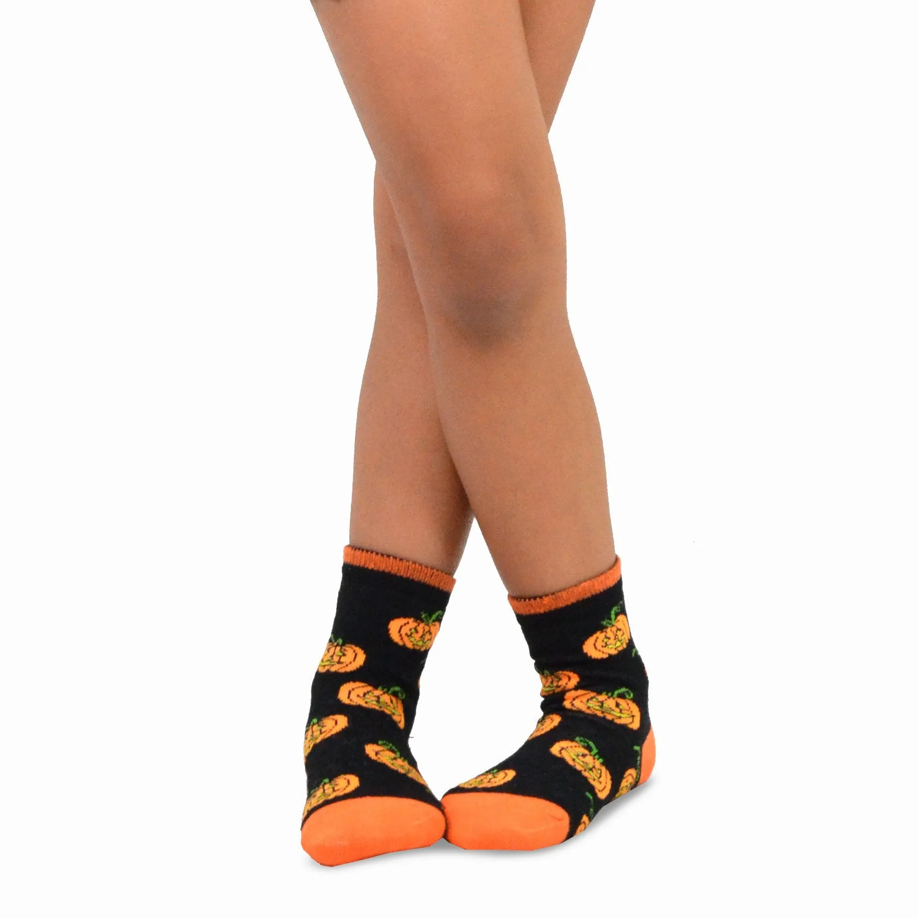 TeeHee Socks Kid's Halloween Cotton Short Crew Pum-packin 3-Pack (11243)