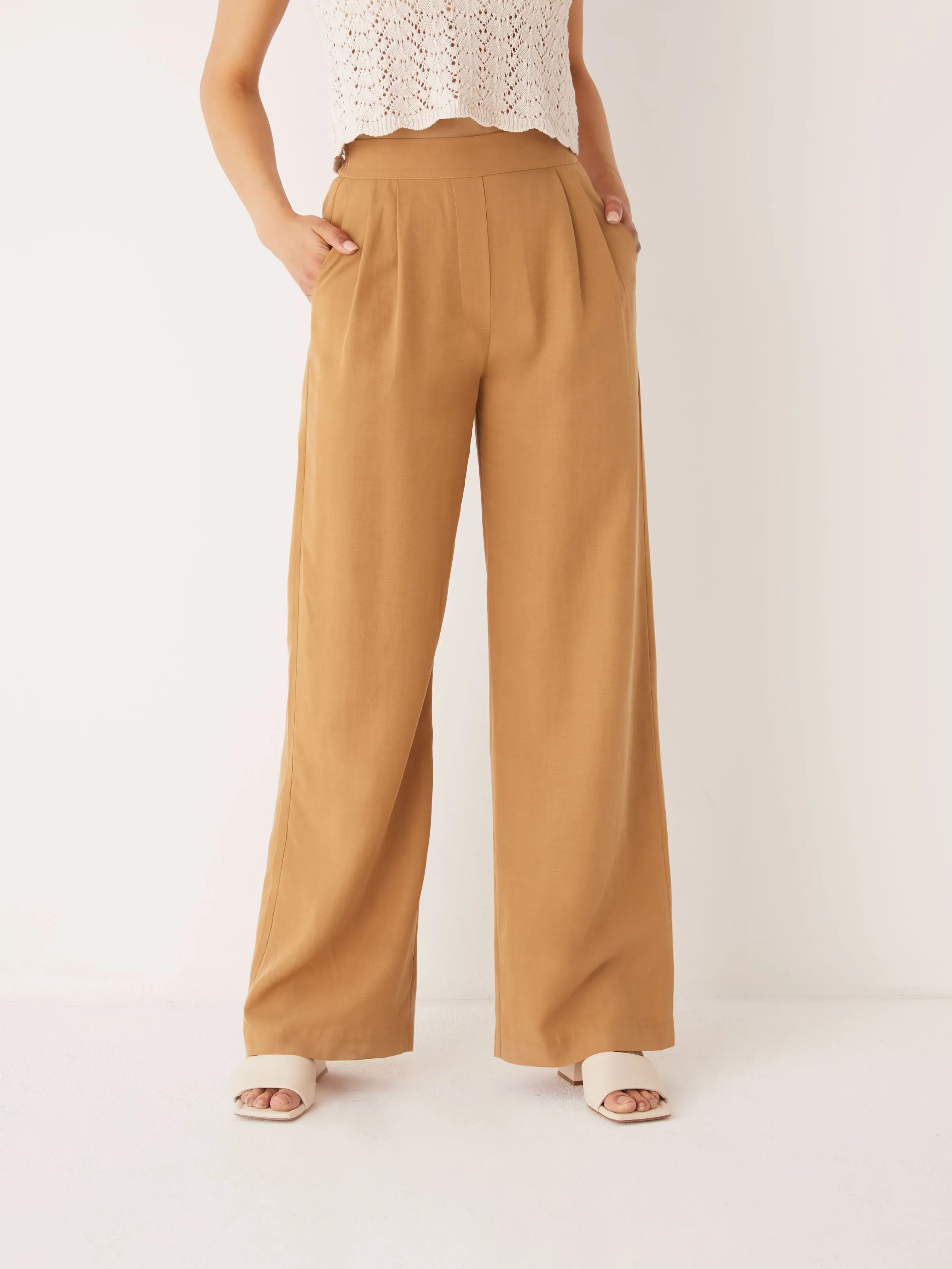 The Sally Wide Leg Fluid Pant in Ginger