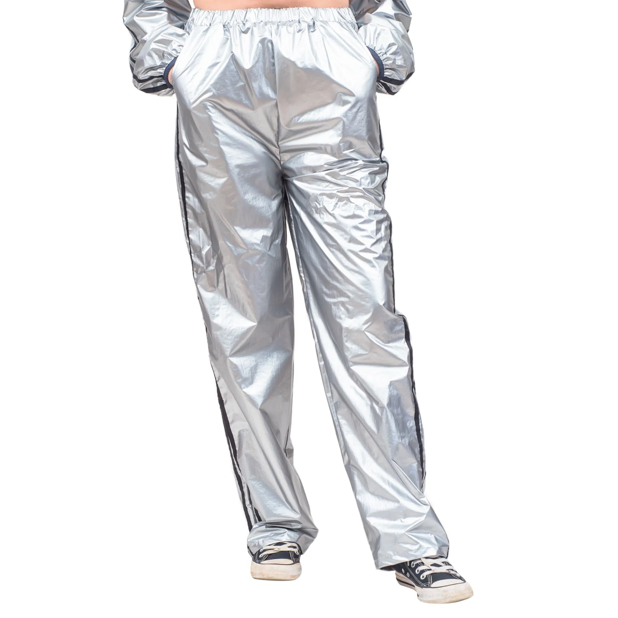 Todd & Margo Shiny Silver Workout Top and Pants