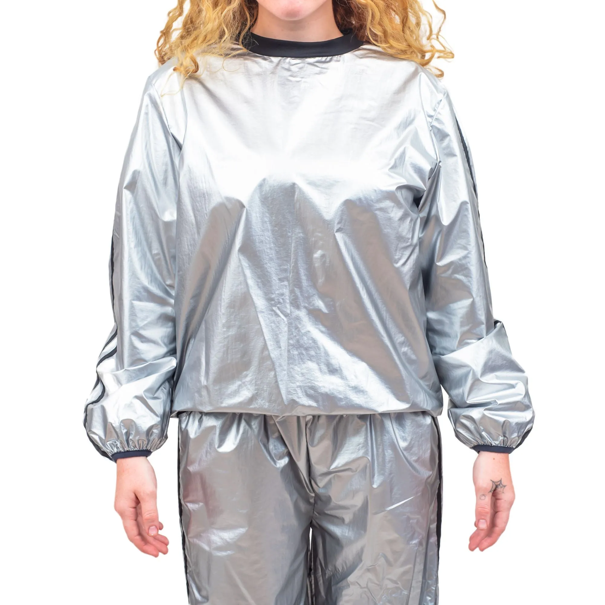 Todd & Margo Shiny Silver Workout Top and Pants