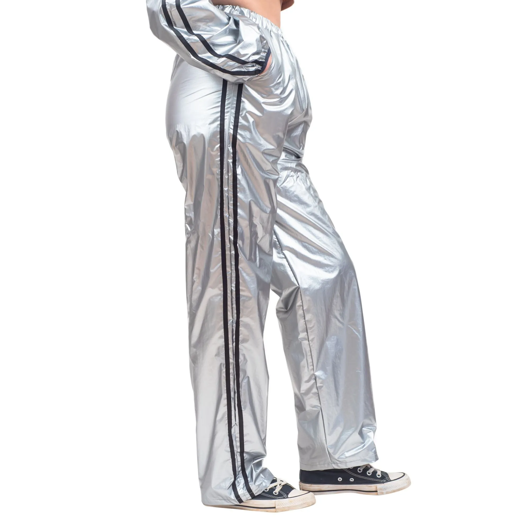 Todd & Margo Shiny Silver Workout Top and Pants