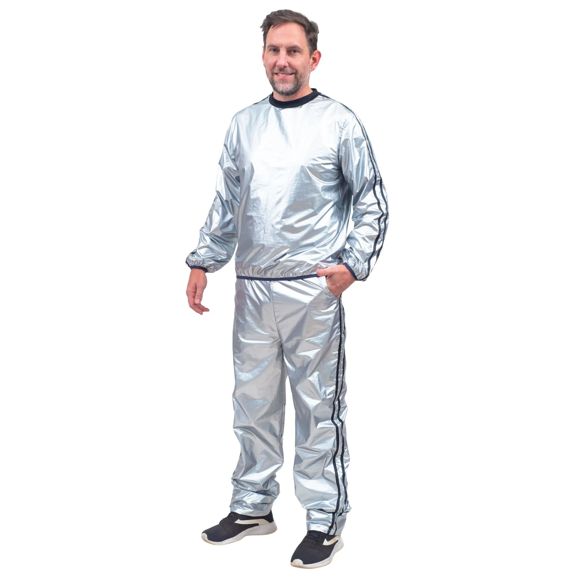 Todd & Margo Shiny Silver Workout Top and Pants