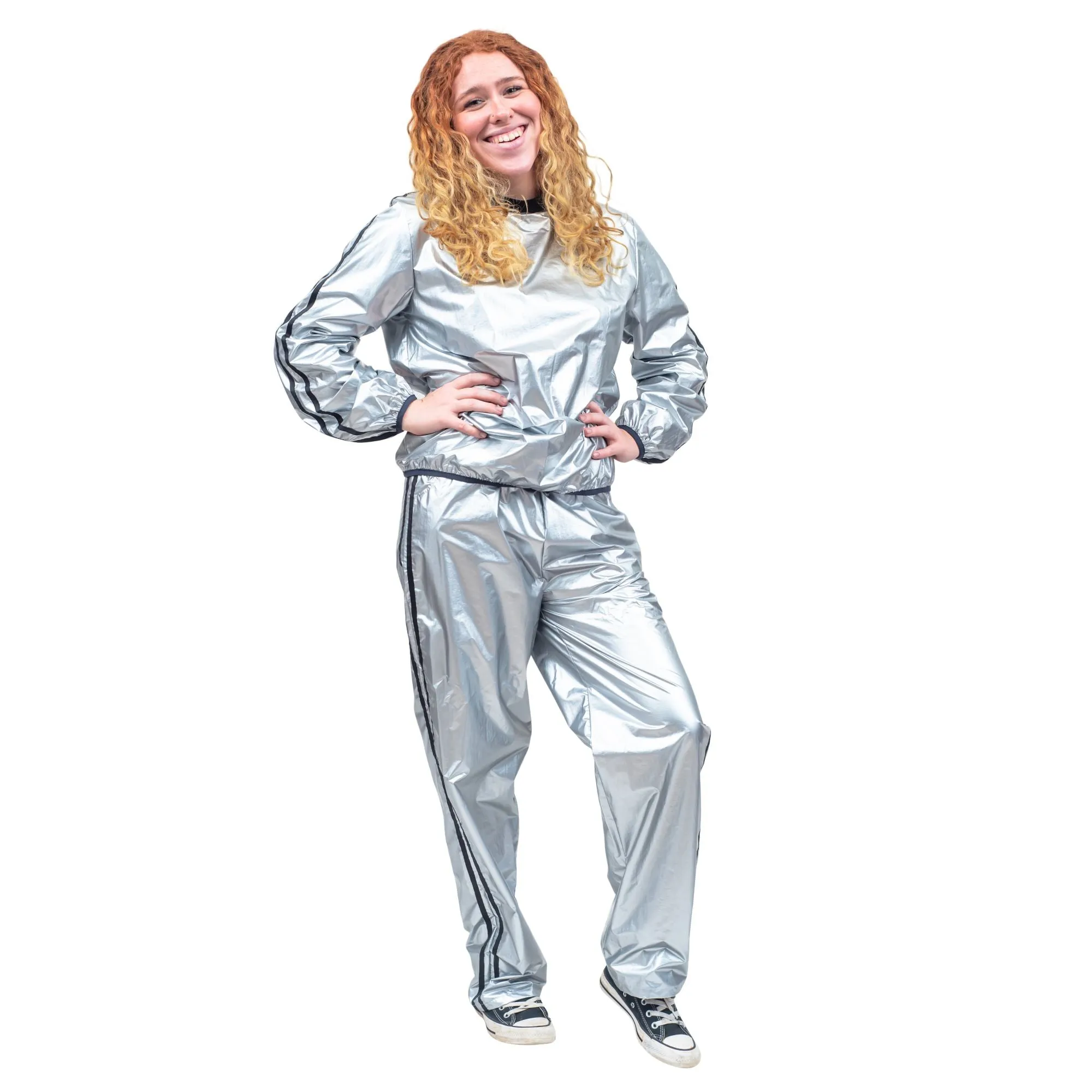 Todd & Margo Shiny Silver Workout Top and Pants