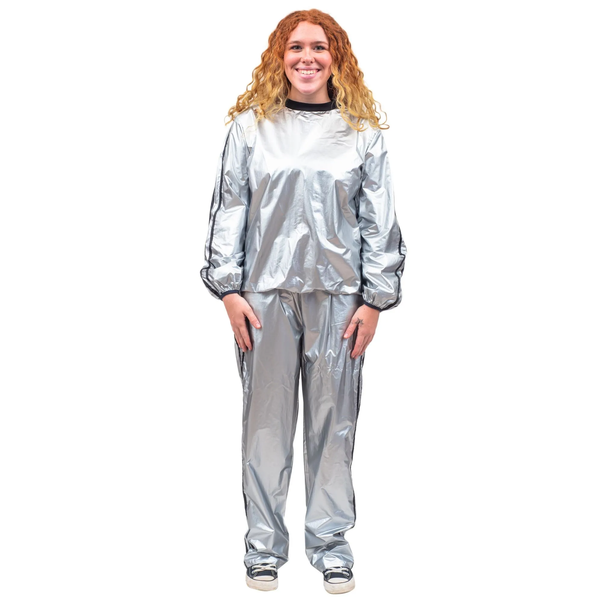 Todd & Margo Shiny Silver Workout Top and Pants